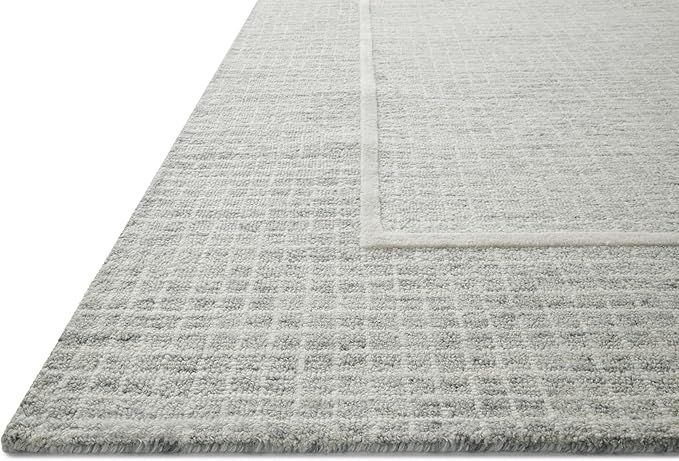 Loloi Chris Loves Julia Briggs Collection, Mist & Ivory, 2'-0" x 5'-0" Accent Rug – Minimal Gritted Design Area Rugs for Living Room Bedroom Entryway & Hallway No Shed High Traffic Home Decor Rug