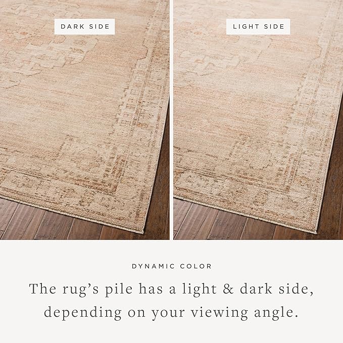 Loloi Chris Loves Julia Palma Collection PLM-02 Spice/Natural 2'-3" x 3'-10" Accent Rug Vintage Style Boho Living Room Bedroom Carpet