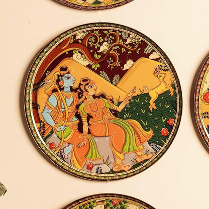 RITUALISTIC Ramayan Wall Plates for home decoration | Wall plates for living room | Metal Wall décor | Gift items for unisex |wall art | wall showpiece| Home Décor Items & Christmas gifts| Set of 9