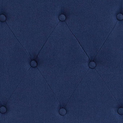 EMMA + OLIVER Tufted Upholstered King Size Headboard in Navy Fabric