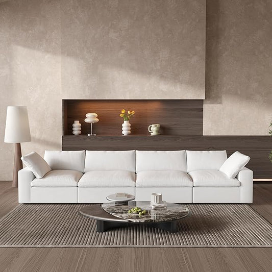 WJShome Modular Sectional Sofa Couch,Down Filled Cloud Couch,Oversized 4 Seater Minimalist Sofa,157.32inch Convertible Deep Seat Couches for Modern Living Room,Cover Removable & Washable