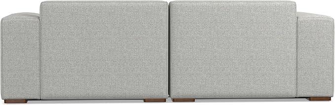 SIMPLIHOME Rex Modular Sofa and Ottoman Set in 100% Recycled Polyester Tightly Woven Performance Fabric, Pale Grey, 88-inch-Wide 2-Seater Couch and Matching 34-inch-Wide Table Ottoman for Living Room