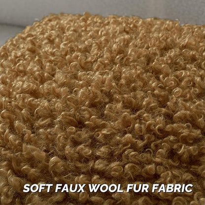 FUTEI Camel Decorative Throw Pillow Covers 22x22 Inch Set of 2,Soft Fluffy Faux Wool Fur Boucle Textured Cushion Case,Modern Home Decor for Couch Bed Living Room Office