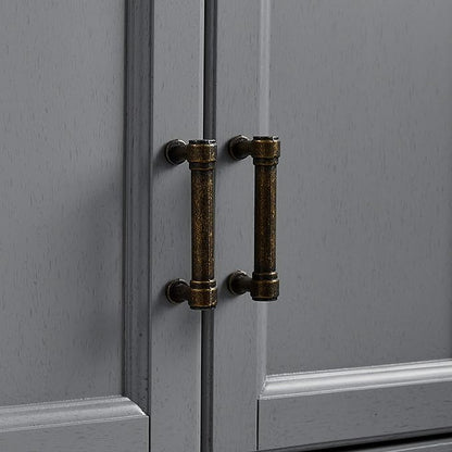 Crosley Furniture Tara 3-Piece Pantry Storage Cabinet Set with Shelves, Kitchen, Dining, or Laundry Room, Distressed Gray