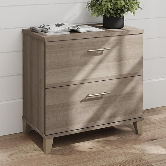 Bush Furniture 2 Drawer Lateral File Cabinet, Letter and Legal-Size Document Storage for Home or Professional Office, Somerset Collection, Ash Gray