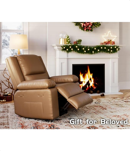 GarveeHome Power Lift Recliner Chair - Heat and Massage, Faux PU Electric Lift Recliner for Elderly & Mobility Impaired, Adjustable Back and Legs, Heavy Duty Lift Chair for Seniors