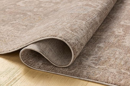 Loloi Chris Loves Julia Louisa Collection LOI-03 Taupe/Ivory 2'-7" x 14', .38" Pile Height, Runner Rug