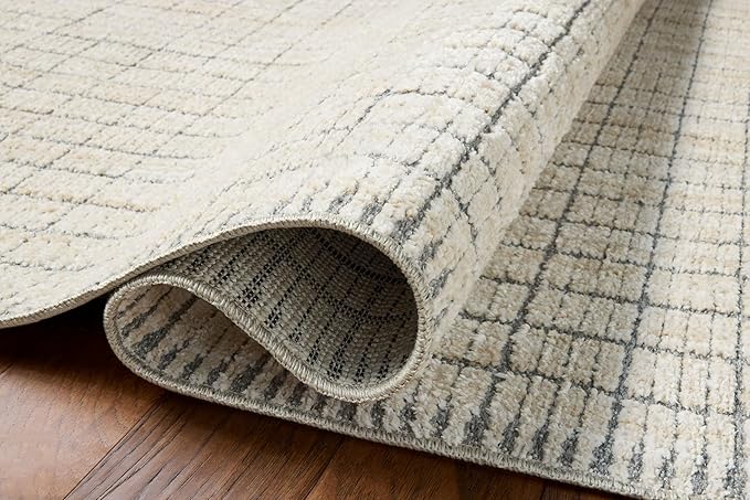 Loloi Amber Lewis Bexley Collection BEX-04 Slate/Natural 2'-7" x 10'-0" Runner Rug Neutral, Textured, Living, Bedroom, Dining, Carpet