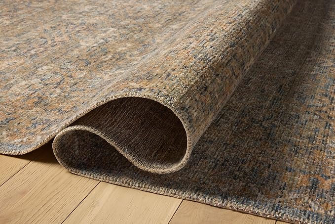 Loloi Amber Lewis Molly Collection MOL-02 Denim/Gold 9'-6" x 13'-6" Low Pile Area Rug