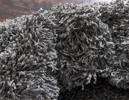 Unique Loom Solid Shag Collection Area Rug (8' x 11' Rectangle, Graphite Gray)