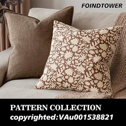 Foindtower Set of 2 Decorative Neutral Floral Throw Pillow Covers Accent Farmhouse Cushion Covers Boho Pillowcase for Couch Sofa Bedroom Living Room Home Decor,20×20 Inch,Light Orange Brown