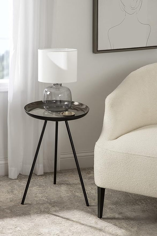 Kate and Laurel Laranya Modern Side Table 15 x 15 x 23 Brown and Black Chic Minimalist Bedroom Nightstand Table