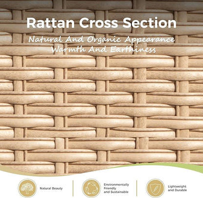 Outdoor Patio Swivel Sofa Chairs Set of 2 Steel Frame Porch Furniture with Deep Seating and 5.5" Cushions for Lawn Backyard Deck, Beige