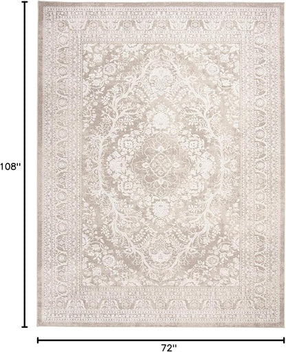 SAFAVIEH Area Rug 6x9 - Reflection Collection - Beige & Cream, Non-Shedding & Easy Cleaning, Ideal for Entryway, Living Room, Bedroom (RFT668A)