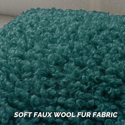 FUTEI Teal Decorative Throw Pillow Covers 18x18 Inch Set of 2,Soft Fluffy Faux Wool Fur Boucle Textured Cushion Case,Modern Home Decor for Couch Bed Living Room Office