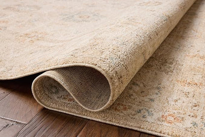 Loloi Chris Loves Julia Palma Collection PLM-11 Natural/Multi 7'-10" x 10' Fringe Area Rug Vintage Style Boho Living Room Bedroom Carpet