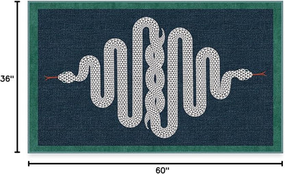 RUGGABLE x Jonathan Adler Machine Washable Modern Area Rug – Venom Sapphire 3x5, Stain-Resistant, Non-Slip – Small Rugs for Living Room, Bedroom, Hallway, Entryway & Office–with Cushioned Pad
