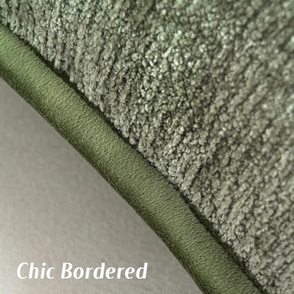 FUTEI Sage Green Chenille Throw Pillow Covers 24x24 Inch Set of 2,Soft Cozy Bound Edge Design European Cushion Cover,Home Decor for Couch Bed Living Room