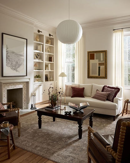 Loloi Chris Loves Julia Louisa Collection LOI-03 Taupe/Ivory 3'-6" x 5'-6", .38" Pile Height, Accent Rug