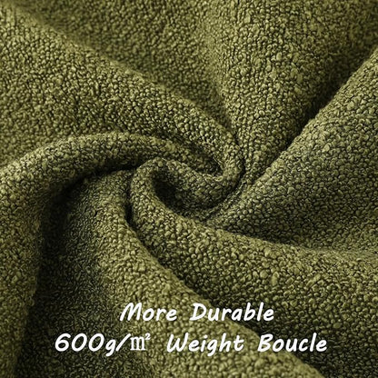 FUTEI Pack of 2 Moss Green Decorative Throw Pillow Covers 18x18 Inch Soft Cozy Solid Boucle Textured Cushion Case,Modern Home Decor for Couch Bed Living Room