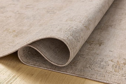 Loloi Chris Loves Julia Louisa Collection LOI-01 Oatmeal/Stone 2'-7" x 12'-0", .38" Pile Height, Runner Rug
