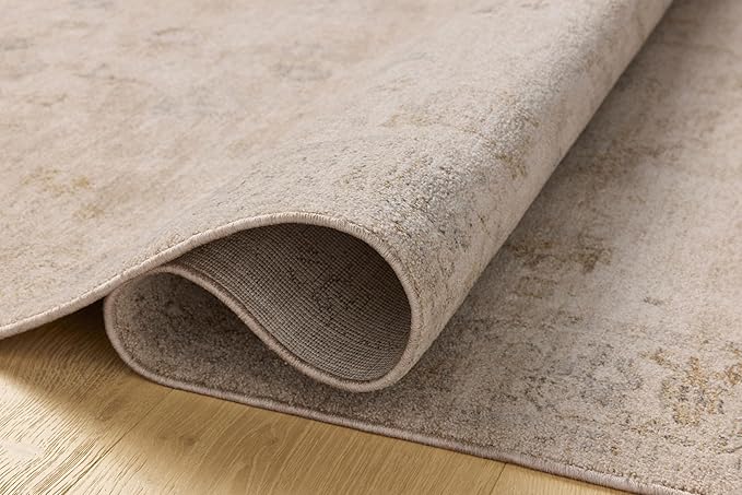 Loloi Chris Loves Julia Louisa Collection LOI-01 Oatmeal/Stone 5'-3" x 7'-6", .38" Pile Height, Area Rug