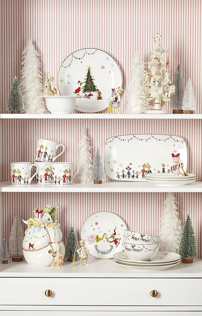 Lenox 895054 Merry Grinchmas Mugs, Set of 4, 14oz, Christmas Drinkware, Holiday Hosting
