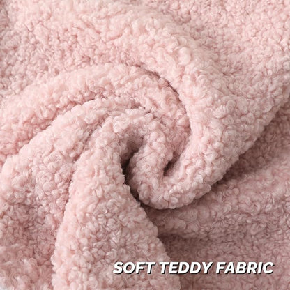 FUTEI Pink Throw Pillow Covers 22x22 Inch Set of 2,Furry Faux Fur Teddy Boucle Textured Cushion Covers,Soft Fluffy Decorative Pillow Case,Home Decor for Couch Bed Living Room Office Car