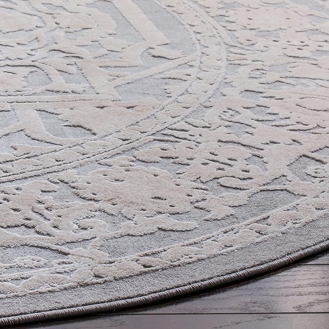 SAFAVIEH Reflection Collection Runner Rug - 2'3" x 6', Light Grey & Cream, Non-Shedding & Easy Cleaning, Ideal for Living Room, Bedroom (RFT665C)