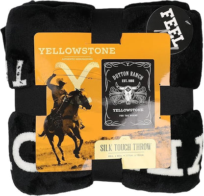 Northwest Yellowstone Silk Touch Throw Blanket, 46" x 60", Whiskey Label