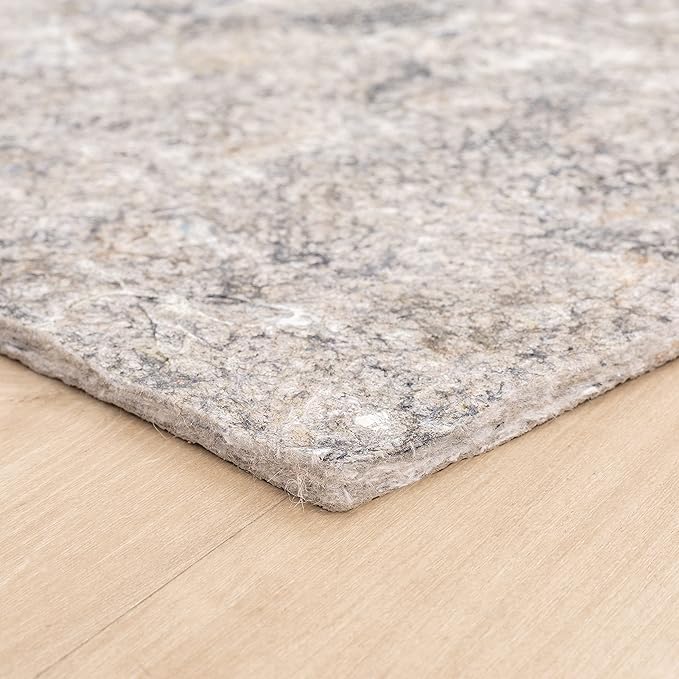 Mohawk Home 8' Square Non Slip Grip Rug Pad 3/8" Thick Dual Surface Felt Cushion + Rubber Gripper - Safe for All Floors