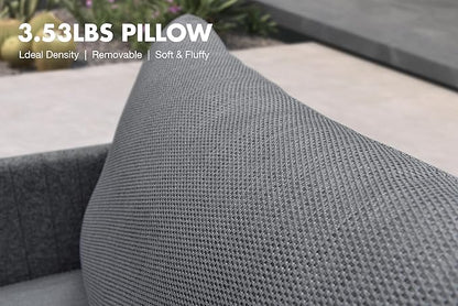 PURPLE LEAF Patio Furniture Set 13 Pieces Patio Seating Sofas Aluminum Furniture Outdoor Couch Sectional Set with Cushions and Aluminum Table Patio Conversation Sets Gray