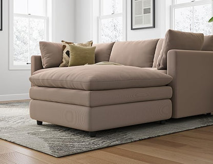 Txtin's Cloud Couches for Living Room L Shaped Sectional Couch with Ottoman Deep Plush 4 Seats Sofa Modern Sofa for Apartment Brown