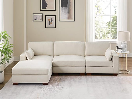 VANOMi Large Modular Sectional Sofa, Oversized Couch with Charging Station, Cloud Couch Deep Seat Sofa with Thick Cushion, Convertible Sectional Couches for Living Room Office Apartment