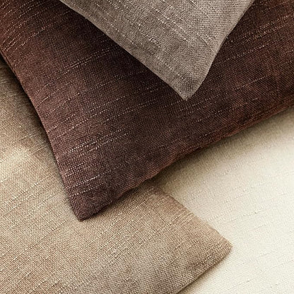 Foindtower Pack of 2 Soft Textured Chenille Throw Decorative Pillow Covers Square Accent Solid Cushion Cover Cozy Neutral Farmhouse Pillow Case for Couch Sofa Bedroom Living Room 16x16 Inch,Red Brown