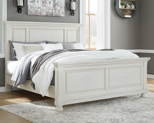 Signature Design by Ashley Robbinsdale Casual California King Panel Bed, Foundation or Box Spring Needed, White
