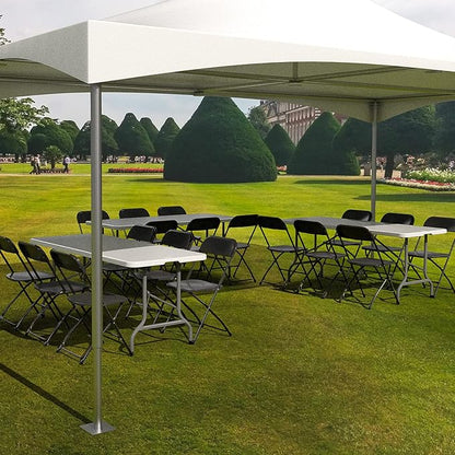 VINGLI 1 Pack Black Plastic Folding Chair, Indoor Outdoor Portable Stackable Commercial Seat with Steel Frame 350lb. Capacity for Events Office Wedding Party Picnic Kitchen Dining