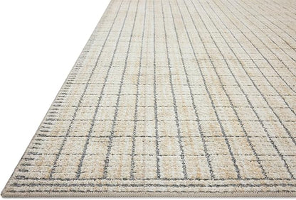 Loloi Amber Lewis Bexley Collection BEX-04 Slate/Natural 9' x 13' Area Rug Neutral, Textured, Living, Bedroom, Dining, Carpet