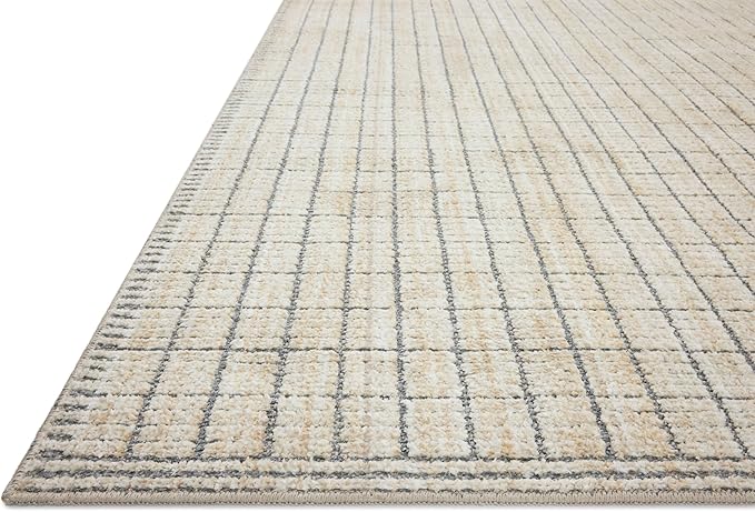 Loloi Amber Lewis Bexley Collection BEX-04 Slate/Natural 2'-7" x 8'-0" Runner Rug Neutral, Textured, Living, Bedroom, Dining, Carpet