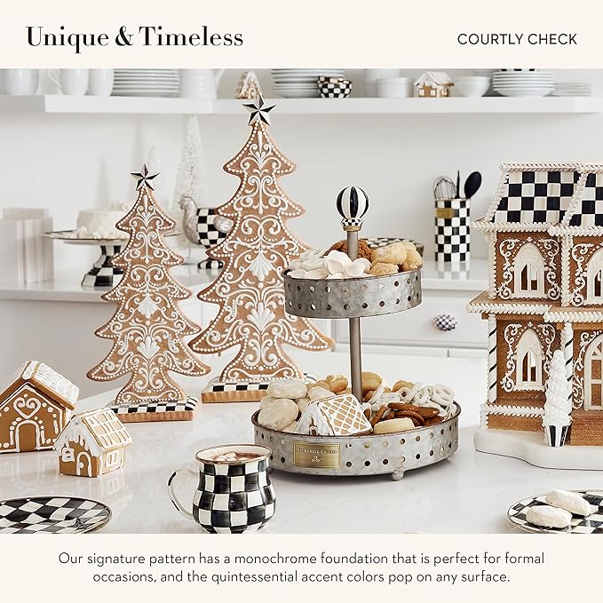 MACKENZIE-CHILDS Gingerbread Cookie Tabletop Christmas Tree, Gingerbread Christmas Decor, Large