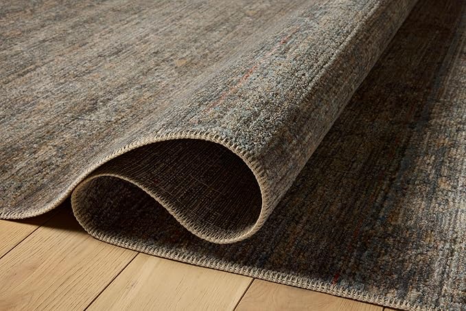 Loloi Amber Lewis Molly Collection MOL-05 Lagoon/Natural 2'-3" x 3'-10" Low Pile Accent Rug