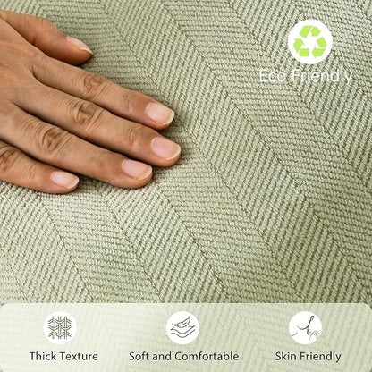 ZWJD Sage Green Pillow Covers 12x20 Set of 2 Chenille Throw Pillow Covers with Elegant Design Soft and Luxurious Decorative Throw Pillows for Couch, Bed, and Home Decor