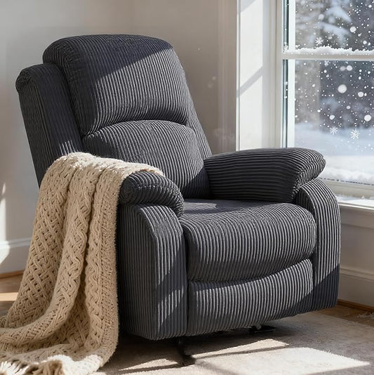 Electric Lift Recliner Sofa, Warm Plush Corduroy Fabric - Comfy Reading Chair for Living Room & Study, Ergonomic Electric Reclining Chair with Soft Upholstery