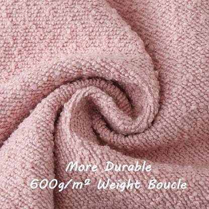 FUTEI Pack of 2 Pink Decorative Throw Pillow Covers 20x20 Inch Soft Cozy Solid Boucle Textured Cushion Case,Modern Home Decor for Couch Bed Living Room