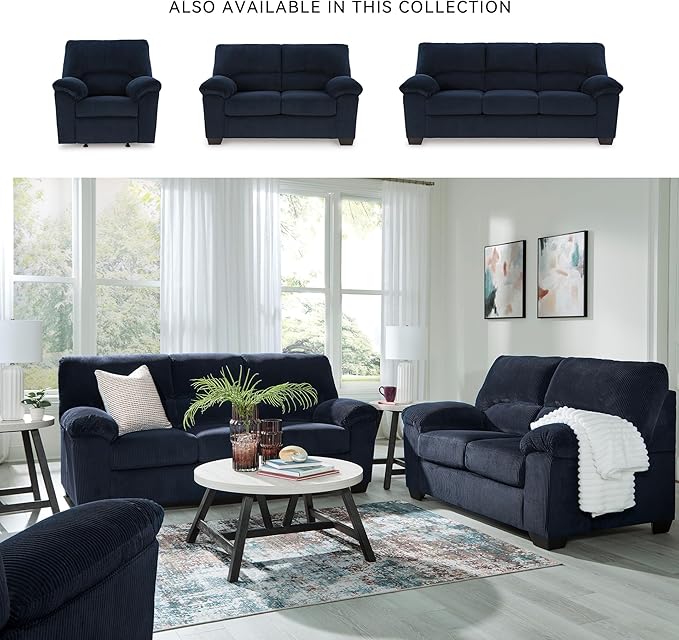 Signature Design by Ashley SimpleJoy Contemporary Sofa for Living Room, Blue
