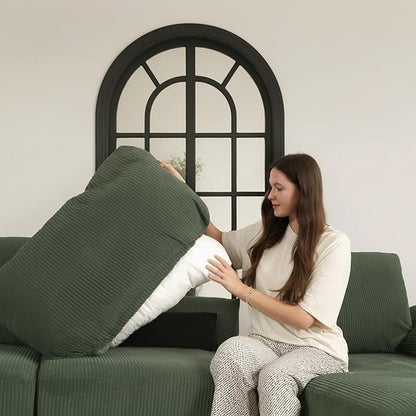 EASE MOOSE Oversized Modular Sectional Sofa with Ottoman, Modern Luxury Wide Deep Modular Couch, U Shaped Couch for Big Spaces Living Room,Green