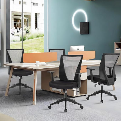 CLATINA Home Office Chair Ergonomic Desk Chair Mesh Computer Chairs with Armrests Executive Rolling Wheels Swivel Heavy Duty Chairs Office, Home, Black 4 Pack