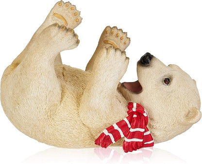 True Cheery Cub Polyresin Wine Bottle Holder - Table Top and Counter Wine Rack, Set of 1, Animal Home Decor, White, Holds 1 Standard Wine Bottle