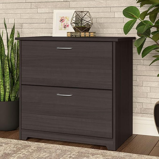 Bush Furniture Cabot 2 Drawer Lateral File Cabinet in Heather Gray, Home Office Chest for Letter, Legal, and A4-size Document Storage