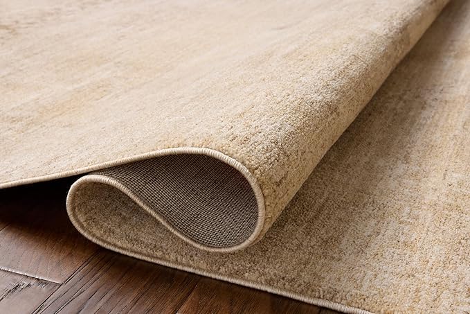 Loloi Chris Loves Julia Palma Collection PLM-07 Wheat/Taupe 2'-7" x 7'-6" Fringe Runner Rug Vintage Style Boho Living Room Bedroom Carpet